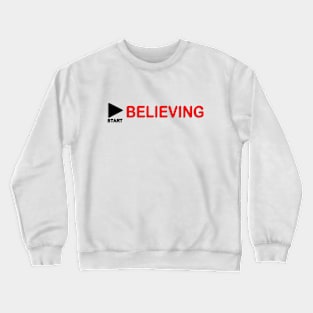 Start Believing Button Crewneck Sweatshirt